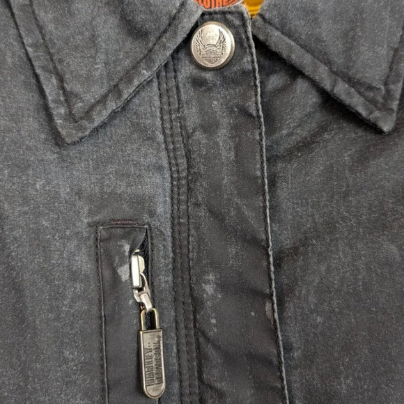Harley Davidson Distressed Zip Jacket - Picture 6 of 9